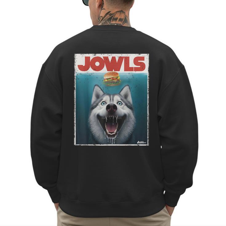 Siberian Husky Jowls Sled Dog Mom Top Alaskan Dog Dad Men's Sweatshirt Back Print