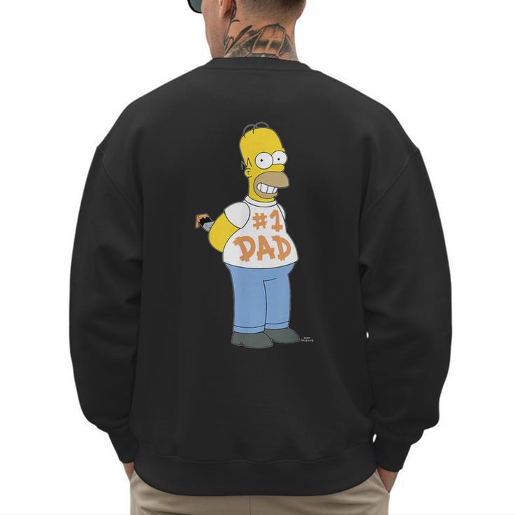 The Simpsons Homer Number 1 Dad Father's Day V2 Men's Sweatshirt Back Print