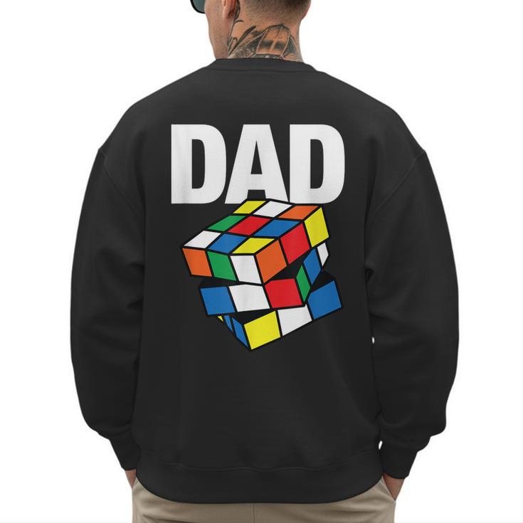 Speed Cubing Dad Puzzle Cuber Cube Kids Men's Sweatshirt Back Print