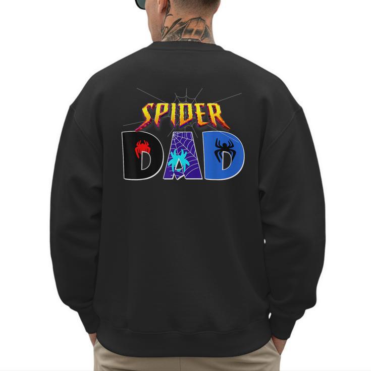 Spider Dad Shirt Birthday Fathers Day Halloween Costumes Pjs Men's Sweatshirt Back Print