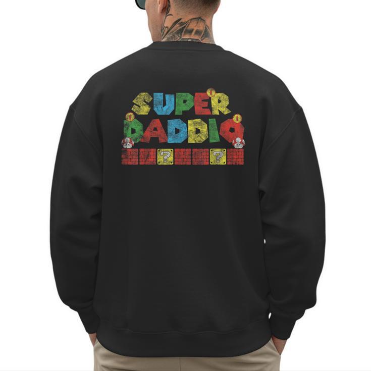 Super Daddio Retro Gamer Dad Style Men's Sweatshirt Back Print