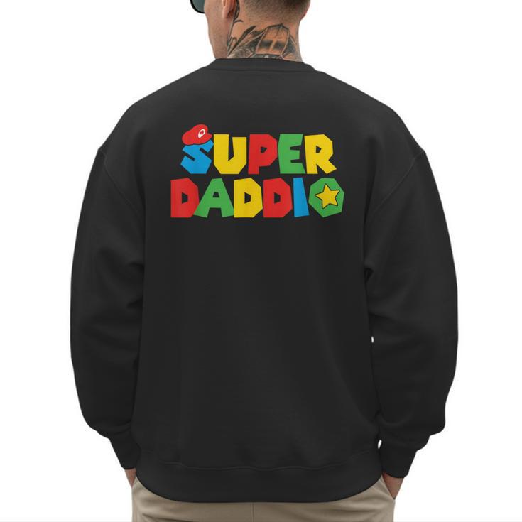 Super Gamer Dad Unleashed Celebrating Fatherly Powers Men's Sweatshirt Back Print
