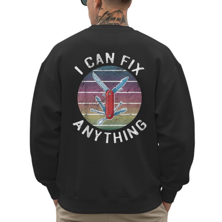 Swiss Army Knife DIY Dad Fathers Day Fix Anything Handyman Men's Sweatshirt Back Print
