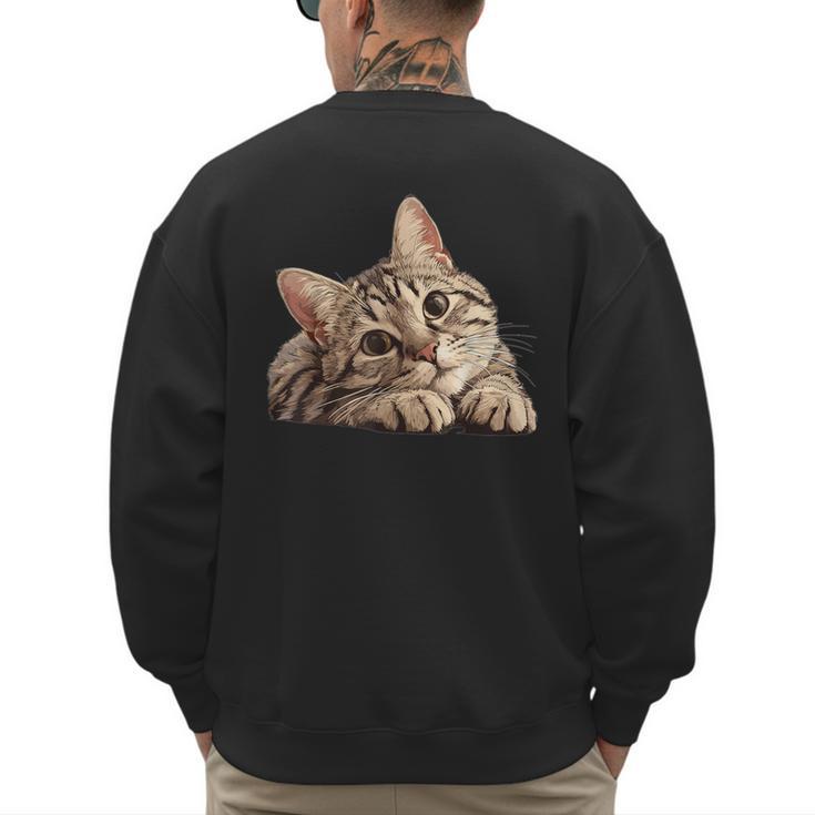 Tabby Cat Mom Dad Pet Shop Tabby Cats Kitten Tabby Cat Men's Sweatshirt Back Print