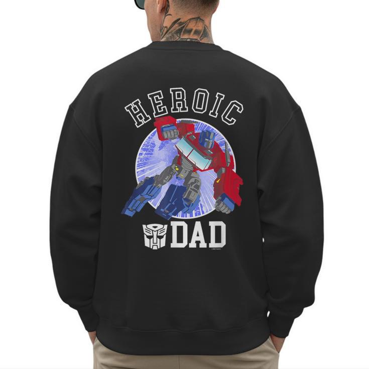 Transformers Father's Day Optimus Prime Heroic Dad Vintage Men's Sweatshirt Back Print