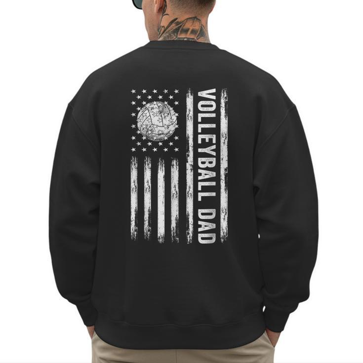 USA Flag Volleyball Dad Father's Day Men's Sweatshirt Back Print