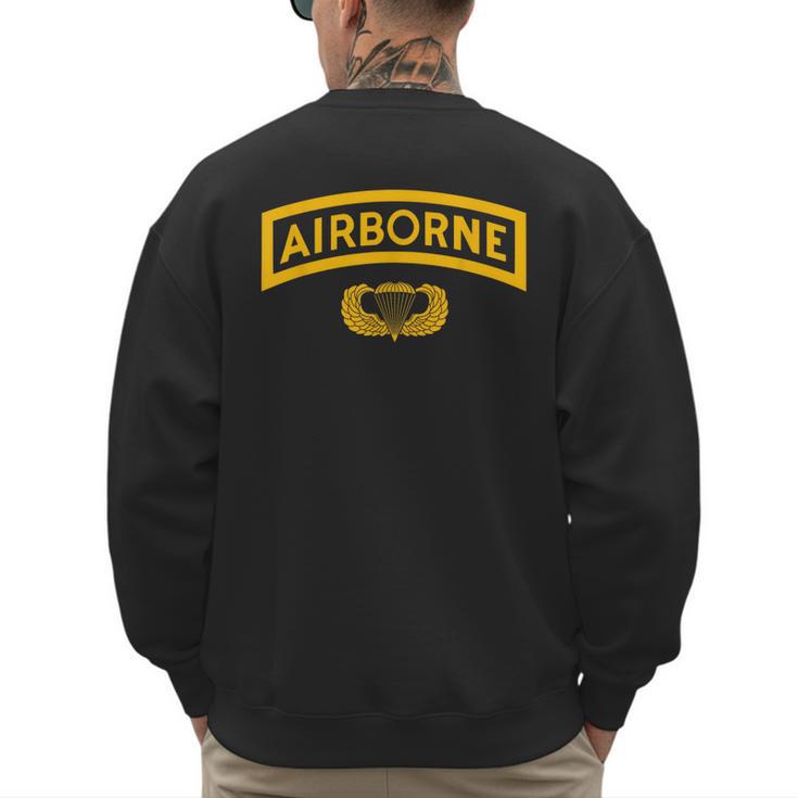 Vintage Airborne Veteran Paratrooper For Men Dad T-Shirt Men's Sweatshirt Back Print