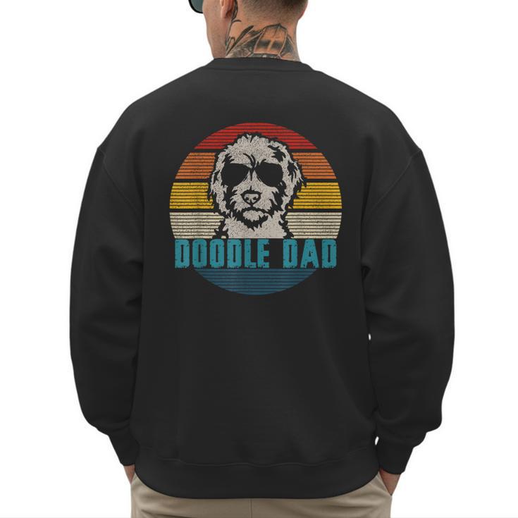 Vintage Best Doodle Dad Ever Father's Day Golden Doodle Men's Sweatshirt Back Print
