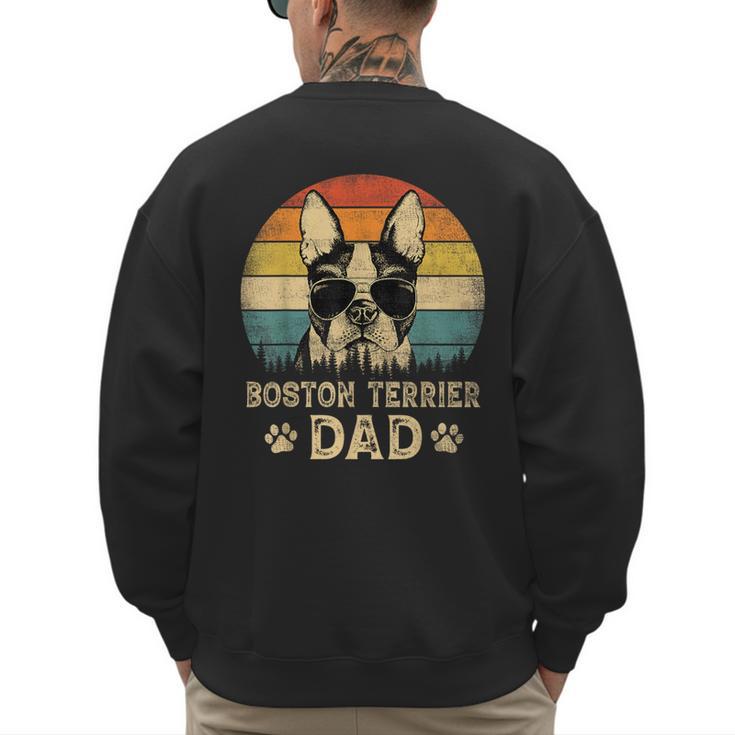 Vintage Boston Terrier Dad Dog Lovers Father's Day Tee Men's Sweatshirt Back Print
