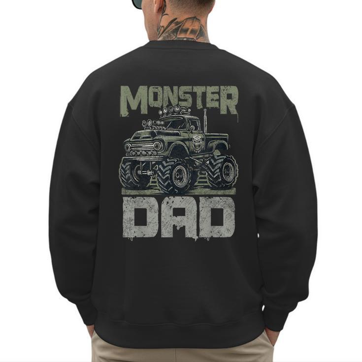 Vintage Monster Truck Lover DAD Family Matching Birthday Men's Sweatshirt Back Print