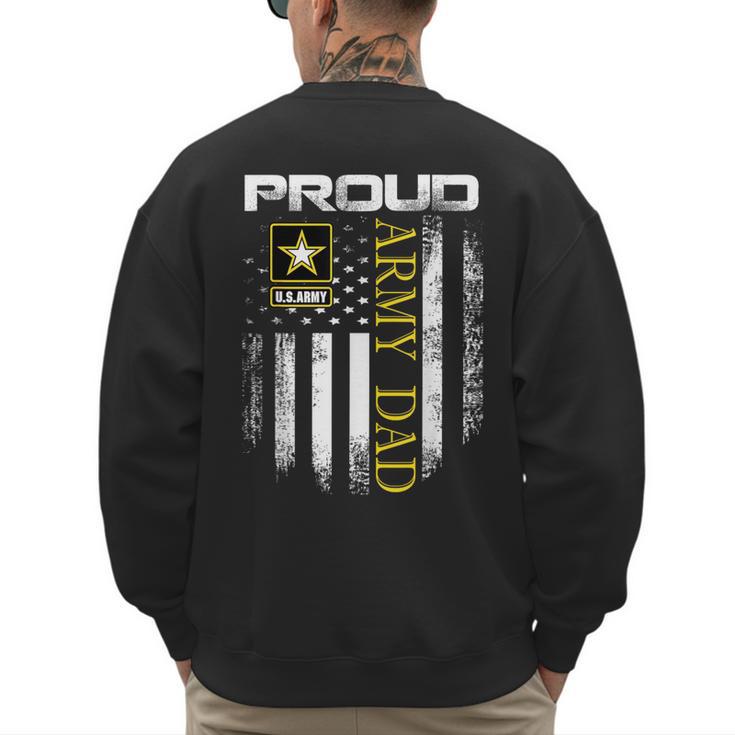 Vintage Proud Army Dad With American Flag Men's Sweatshirt Back Print