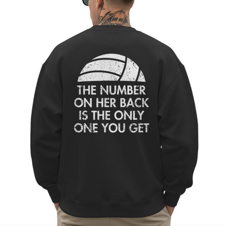 Volleyball Dad MoM Daughter Back Number Men's Sweatshirt Back Print Volleyball Dad MoM Daughter Back Number Men's Sweatshirt Back Print