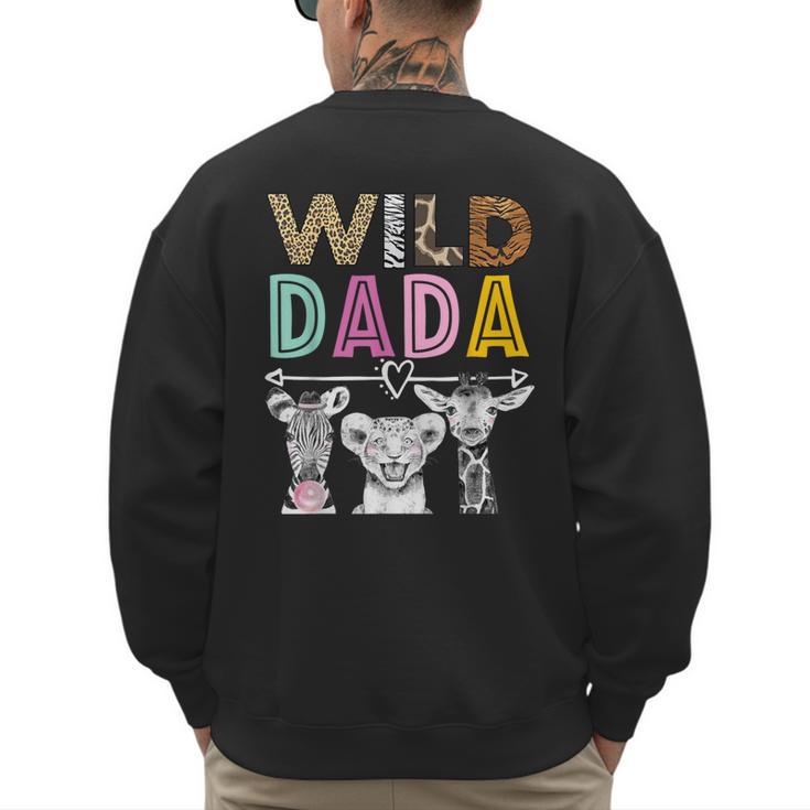 Wild Dada Zoo Theme Birthday Safari Jungle Matching Party Men's Sweatshirt Back Print
