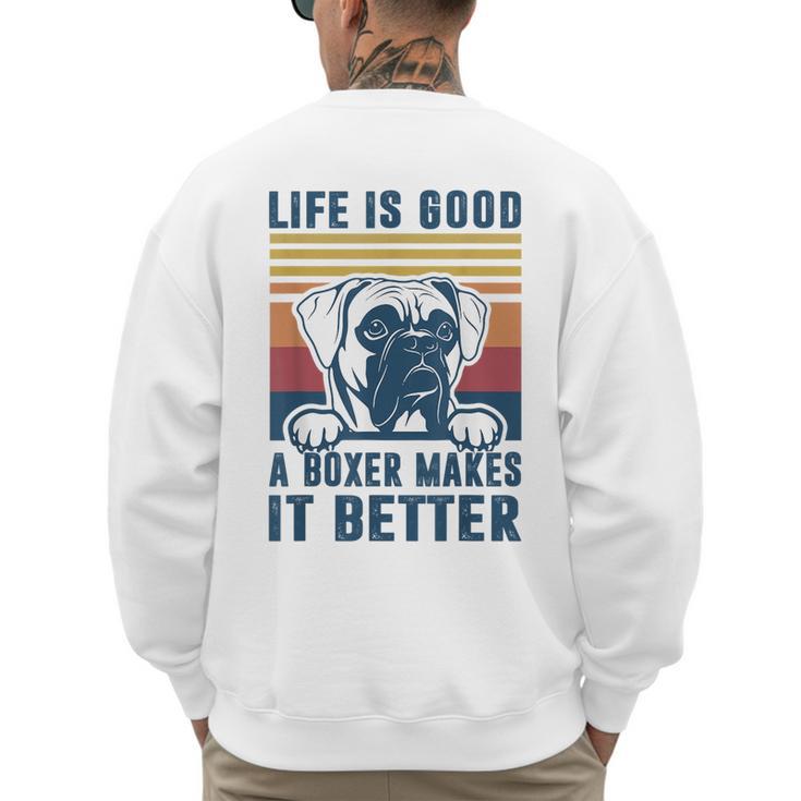 Boxer Dog For Men Women Boxer Dog Dad Mom Small Men's Sweatshirt Back Print