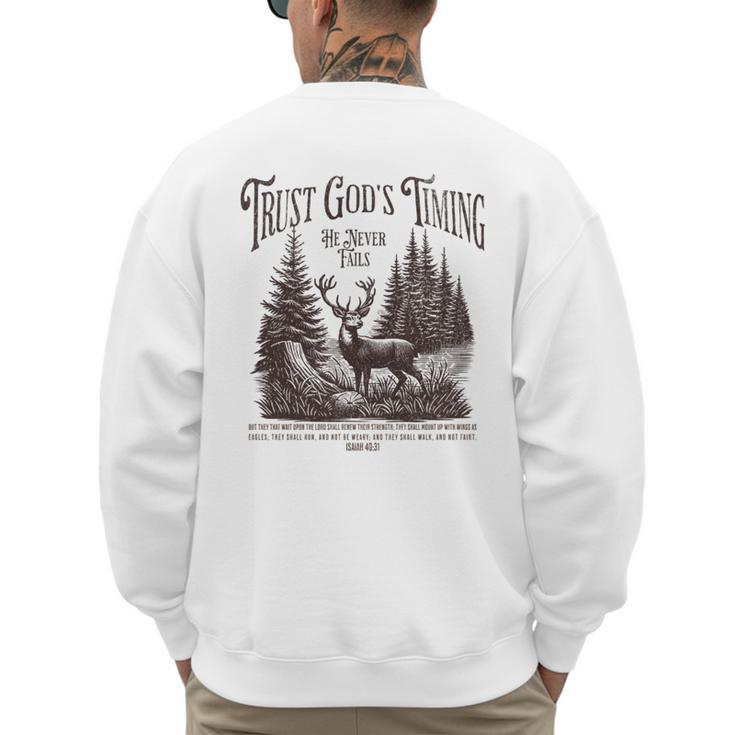 Christian Jesus Bible Verse Deer Elk Buck Hunting Dad Hunter Men's Sweatshirt Back Print