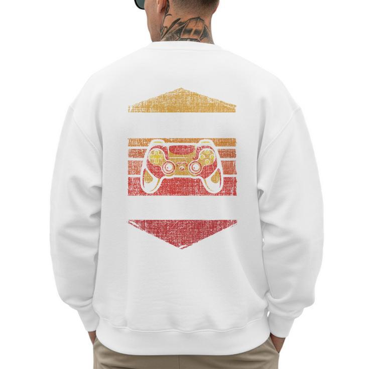 Dad Level Unlocked Gaming Gamer Father Video Games Men's Sweatshirt Back Print