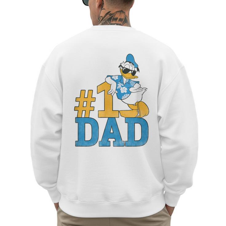 Disney Donald Duck Number One Dad Sunglasses Father's Day Men's Sweatshirt Back Print