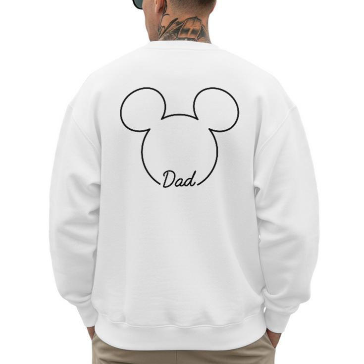 Disney Mickey And Friends Dad Mickey Art Line Pocket Logo Men's Sweatshirt Back Print