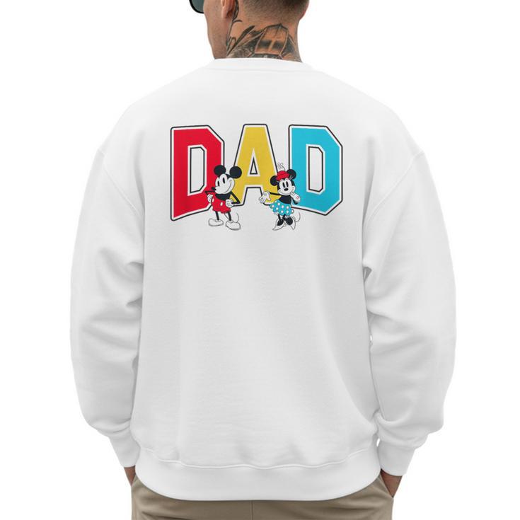 Disney Mickey And Friends Mickey Minnie Dad Collegiate Logo Men's Sweatshirt Back Print