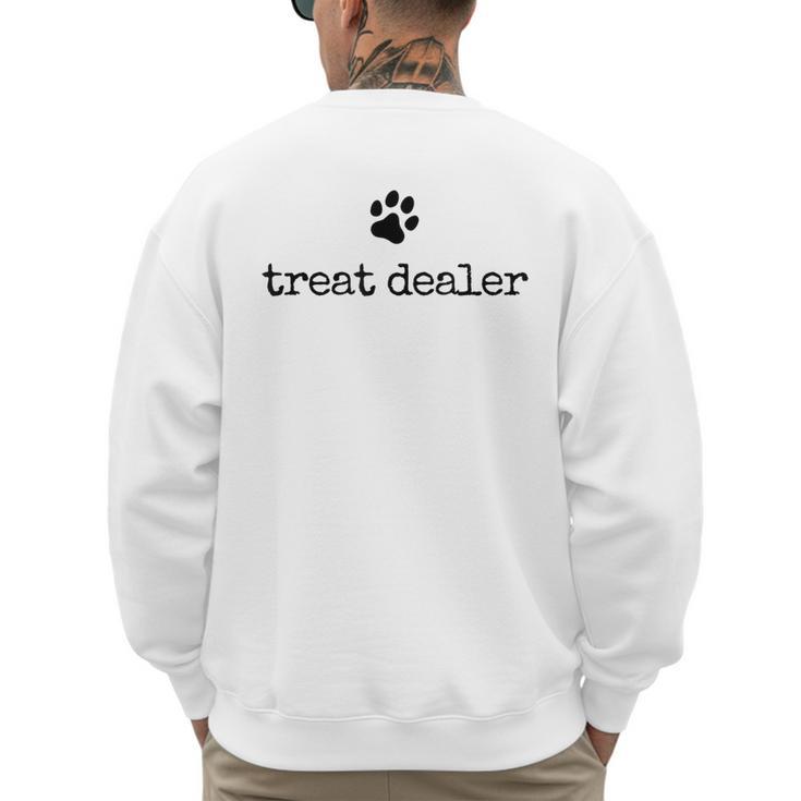 Dog Treat Dealer Vintage Pet Print Dog Dad Mom Men's Sweatshirt Back Print