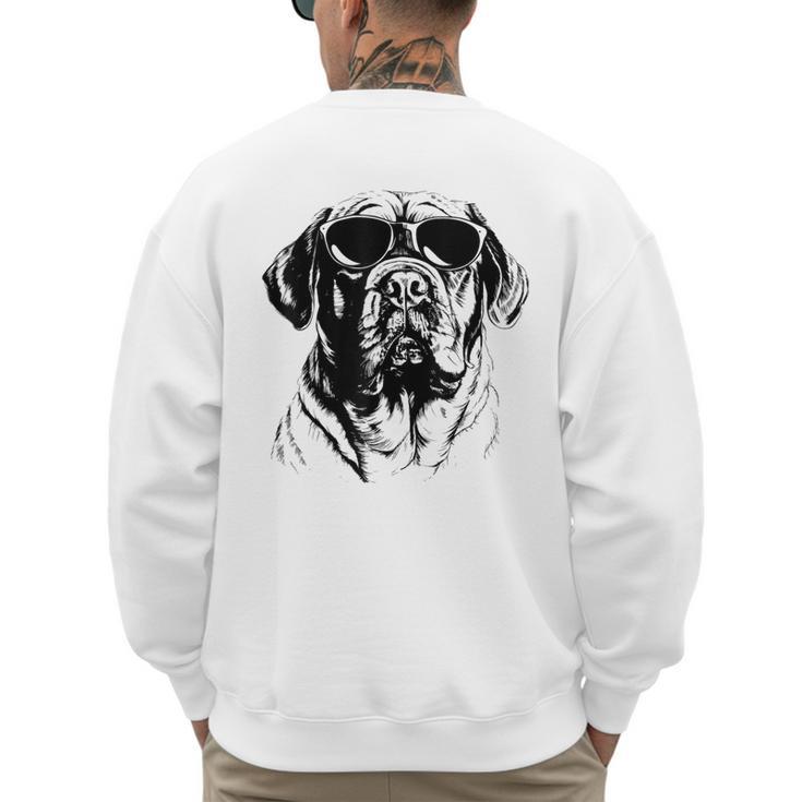 English Mastiff Sketch Drawing Art Dog Lover Mom Dad Women Men's Sweatshirt Back Print