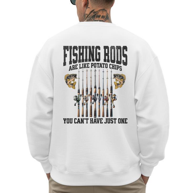 Fishing Tuna Bass Rod Fisherman Cool Dad Quote Men's Sweatshirt Back Print