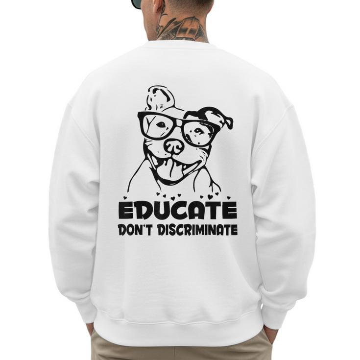 Pit Bull Lover T Shirt Pitbull Mom Rescue Dog Dad Puppy Men's Sweatshirt Back Print