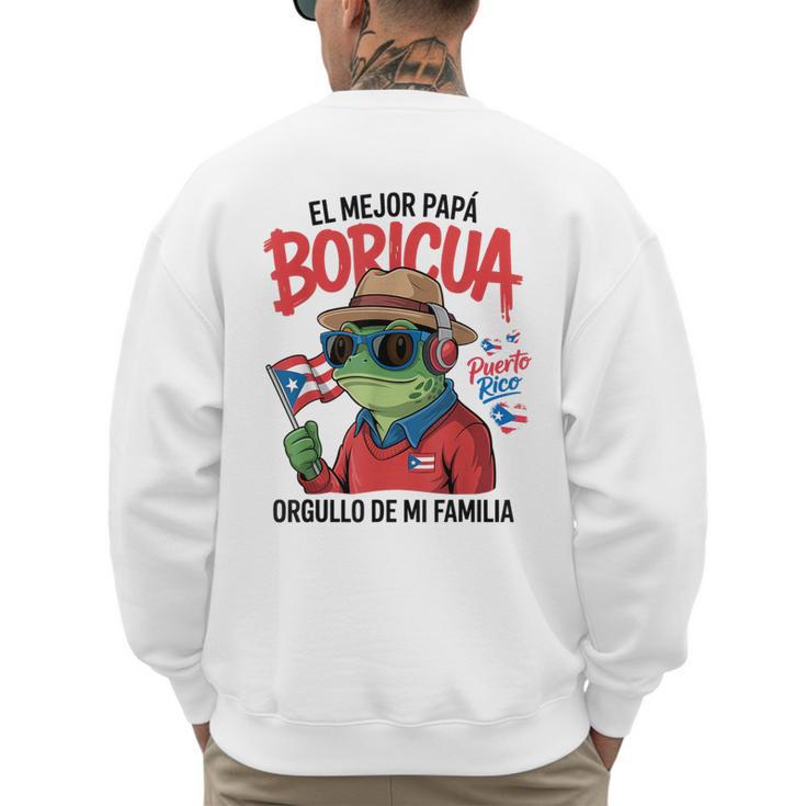 Puerto Rican Dad Idea For Men & Papá Boricua Coqui Frog Men's Sweatshirt Back Print