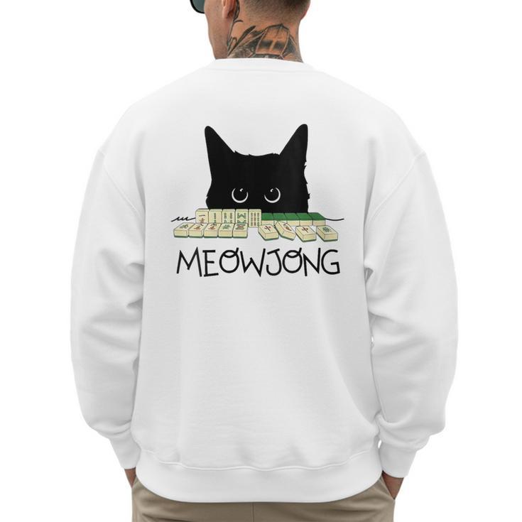 Women's Meowjong Cat Mahjong Chinese Game  Cat Mom Dad Men's Sweatshirt Back Print