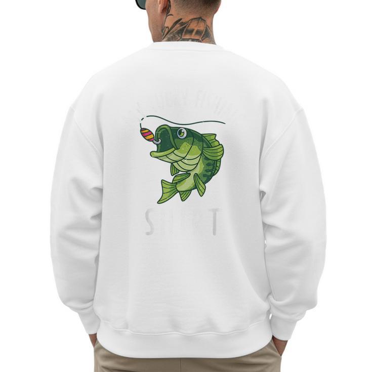 Youth Boy My Lucky Fishing-Shirt Bass Fish Dad Men's Sweatshirt Back Print