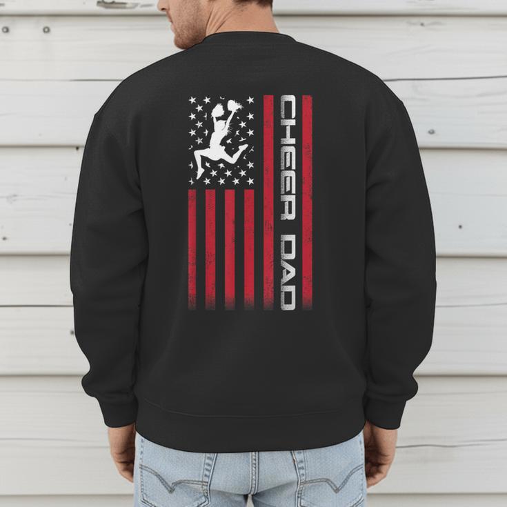 4th Of July US Flag Cheer Dad Shirt For Father's Cheer Men's Sweatshirt Back Print