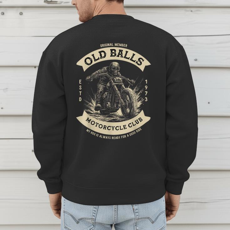 50th Birthday Vintage Motorcycle For Biker Dad Men's Sweatshirt Back Print