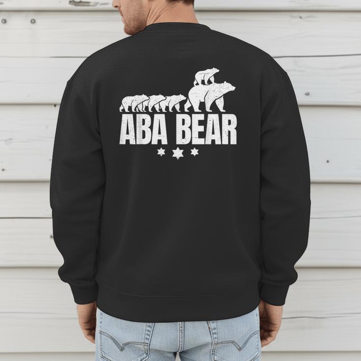 Aba Bear For Jewish Dad With Four Kids On Father's Day Men's Sweatshirt Back Print