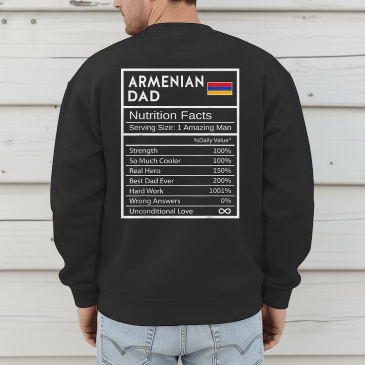 Armenian Dad Nutrition Facts National Pride For Dad Men's Sweatshirt Back Print