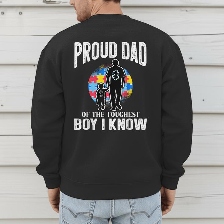 Autism Awareness For Proud Dad Support Autistic Kids Men's Sweatshirt Back Print