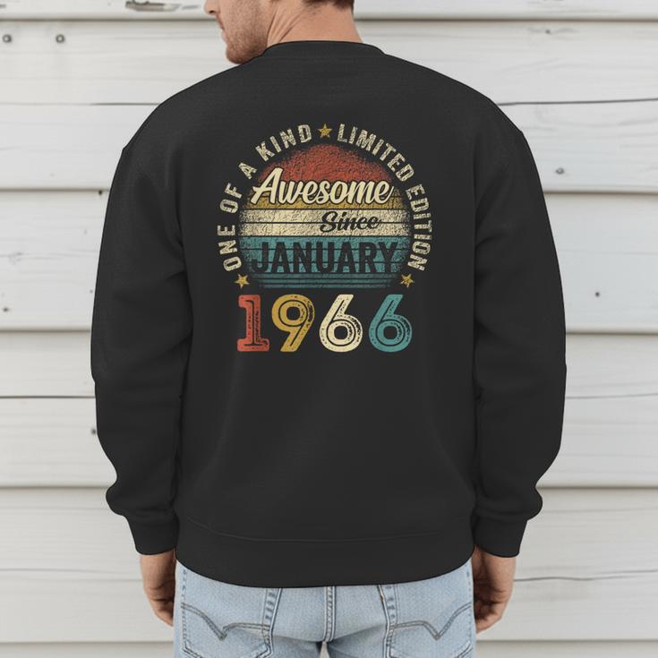 Awesome Since January 1966 60 Year Old 60th Birthday Men Dad Men's Sweatshirt Back Print