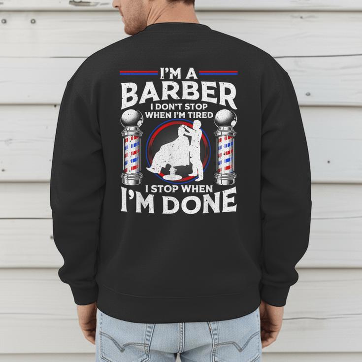 Barber s For Men Dad Hairstyling Humor Quote Small Men's Sweatshirt Back Print