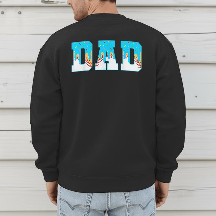 Baseball Dad Ice Cream Drip Happy Fathers Day Men's Sweatshirt Back Print