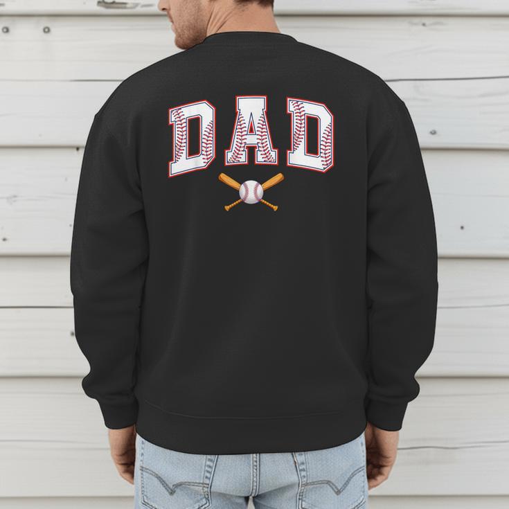 Baseball Dad Shirt Baseball Player Game Day Father's Day Men's Sweatshirt Back Print