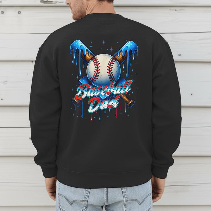 Baseball Drip Dad Father Day Birthday Group Matching Family Men's Sweatshirt Back Print