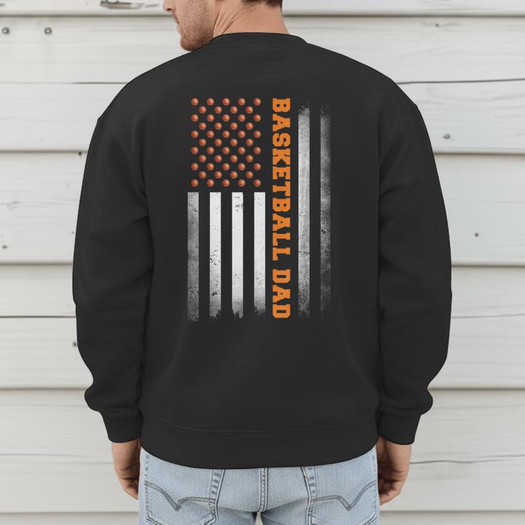 Basketball Dad USA US Flag Basketball Men Men's Sweatshirt Back Print