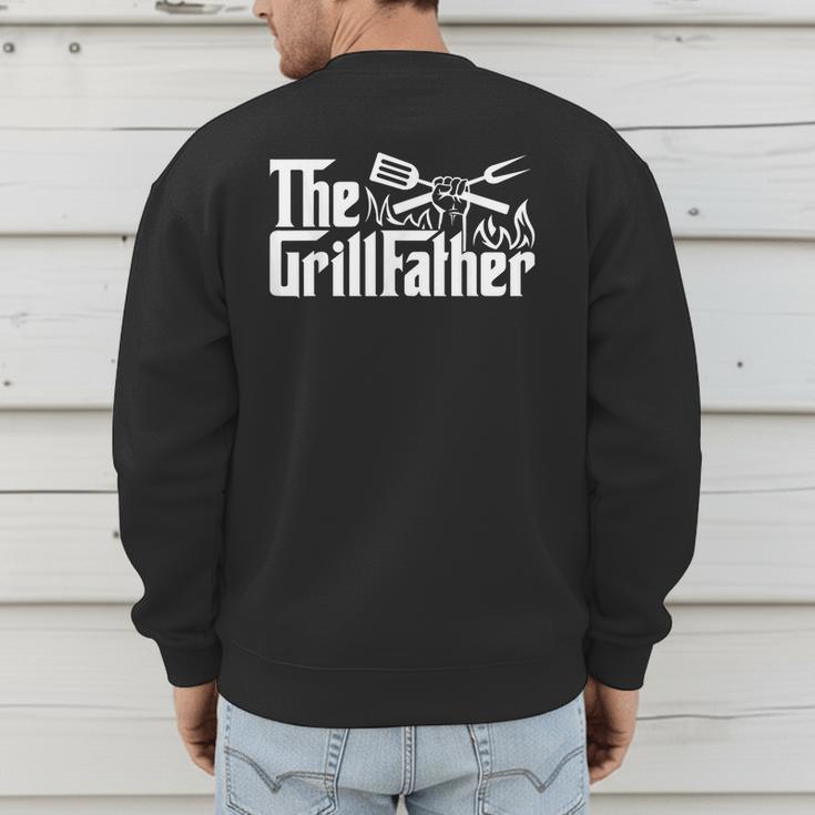 Bbq Dad Retro Grill Father Father's Day Men's Sweatshirt Back Print
