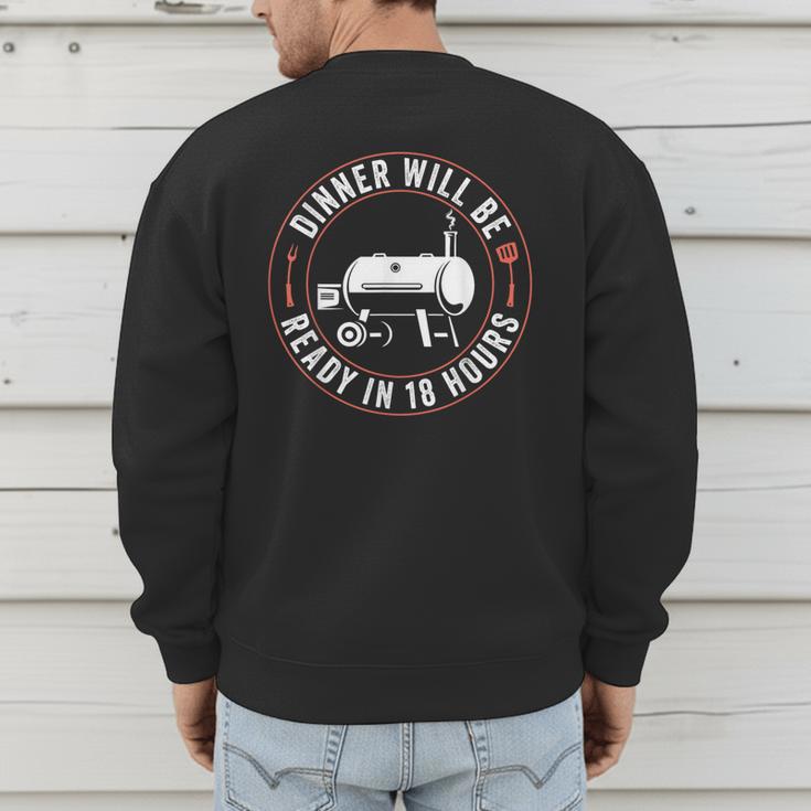 BBQ Dad Smoking Meat Smoker Barbecue Dad Apparel Men's Sweatshirt Back Print