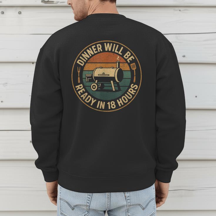 BBQ Dad Smoking Meat Smoker Barbecue Dad Men's Sweatshirt Back Print