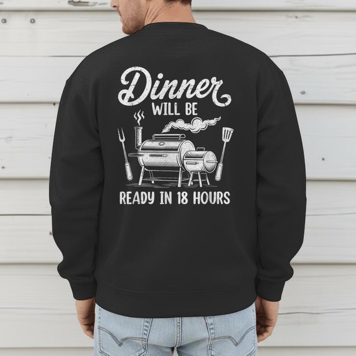 Bbq Men Smoking Meat Smoker Grilling Barbecue Dad Men's Sweatshirt Back Print