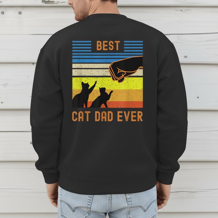 Best Cat Dad Ever Fist Bump For Fur Daddies Men Women Girls Kids Men's Sweatshirt Back Print