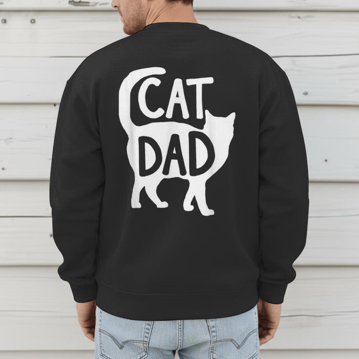 Best Cat Dad Fathers Day Men Kitty Daddy Papa Christmas Meow Men's Sweatshirt Back Print