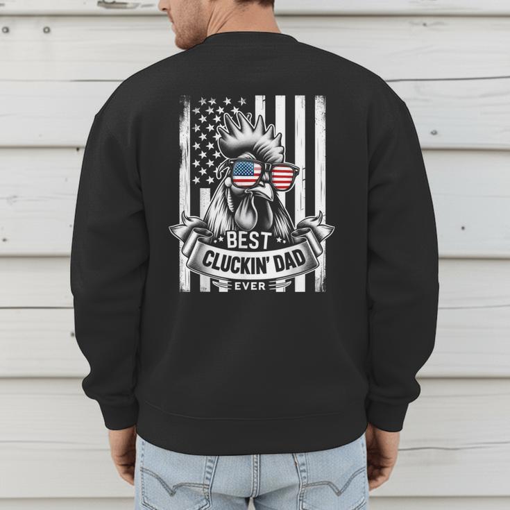Best Cluckin' Dad Ever Chicken Lover Graphic Tees Cotton Polyester Casual Graphic Small Crew Neck Short Sleeve Men's Sweatshirt Back Print