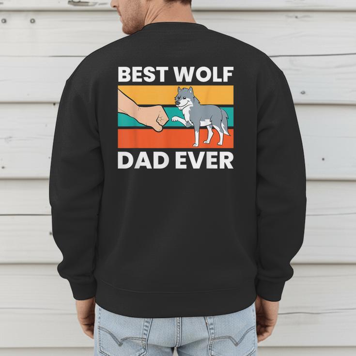 Best Wolf Dad Ever Men's Sweatshirt Back Print