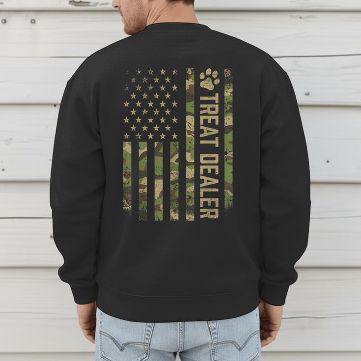 Camo Cat Treat Dealer American Flag US Cat Dad 4th Of July For Men Women Men's Sweatshirt Back Print Camo Cat Treat Dealer American Flag US Cat Dad 4th Of July For Men Women Men's Sweatshirt Back Print